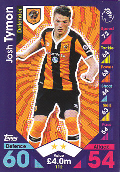 Josh Tymon Hull City 2016/17 Topps Match Attax #112